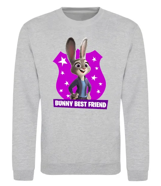 Світшот Bunny Best Friend Сірий меланж фото