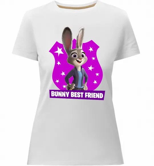 Женская премиум футболка Bunny Best Friend Белый фото