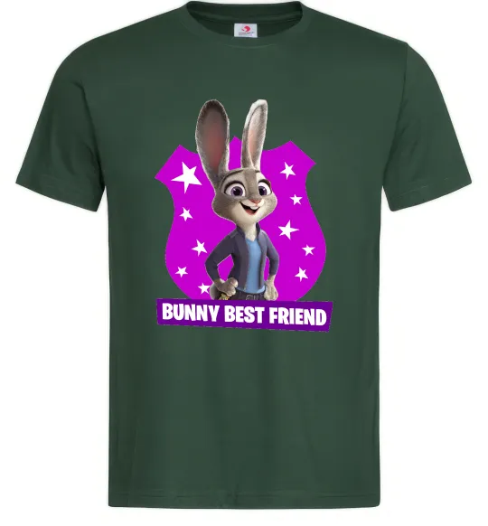 Мужская футболка Bunny Best Friend Темно-зеленый фото