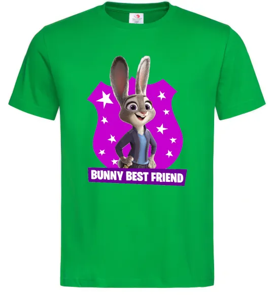 Мужская футболка Bunny Best Friend Зеленый фото