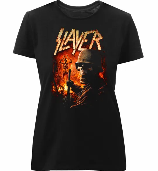 Жіноча преміум футболка Slayer dark Чорний фото