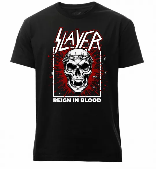 Чоловіча преміум футболка Slayer Reign in blood Чорний фото