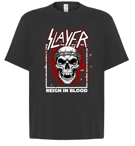 Футболка Оверсайз Slayer Reign in blood Чорний фото