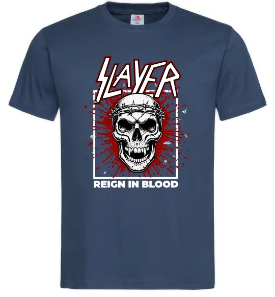 Чоловіча футболка Slayer Reign in blood Темно-синій фото