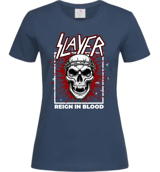 Жіноча футболка Slayer Reign in blood Темно-синій фото