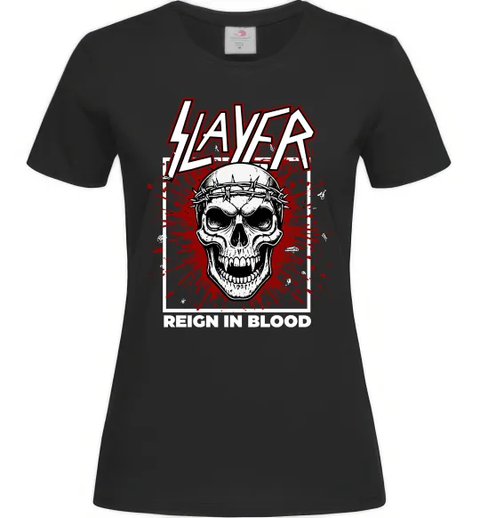 Жіноча футболка Slayer Reign in blood Чорний фото