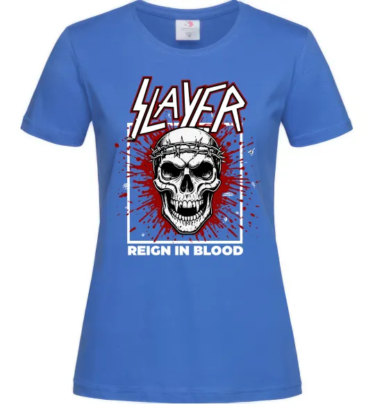 Жіноча футболка Slayer Reign in blood Яскраво-синій фото