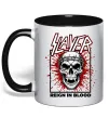 Чашка з кольоровою ручкою Slayer Reign in blood Чорний фото