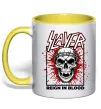 Чашка з кольоровою ручкою Slayer Reign in blood Лимонний фото