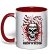 Чашка з кольоровою ручкою Slayer Reign in blood Червоний фото