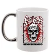Чашка з кольоровою ручкою Slayer Reign in blood Срібло фото