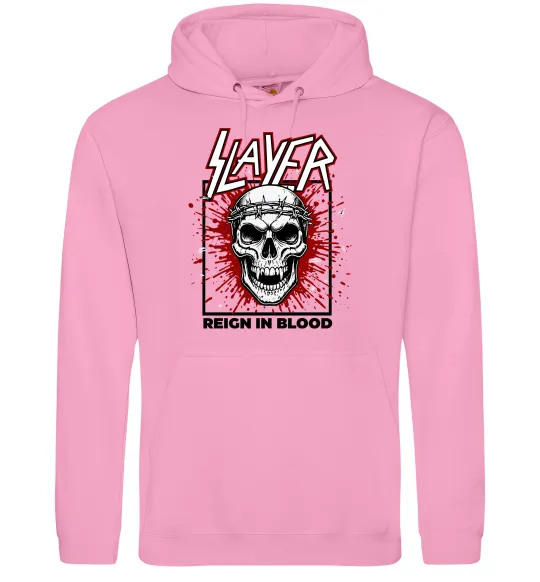 Мужская толстовка (худи) Slayer Reign in blood Розовый фото