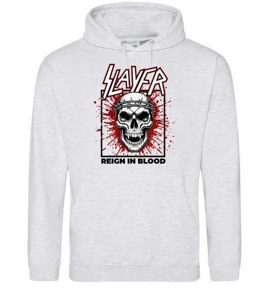 Жіноча толстовка (худі) Slayer Reign in blood Сірий меланж фото