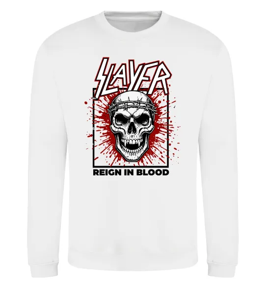 Світшот Slayer Reign in blood Білий фото