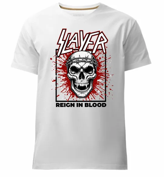Чоловіча преміум футболка Slayer Reign in blood Білий фото