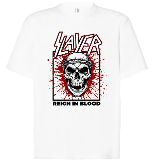 Футболка Оверсайз Slayer Reign in blood Білий фото