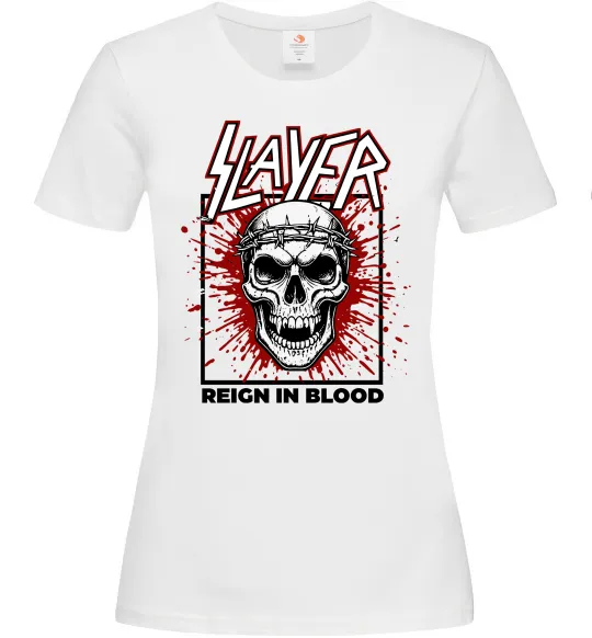 Жіноча футболка Slayer Reign in blood Білий фото