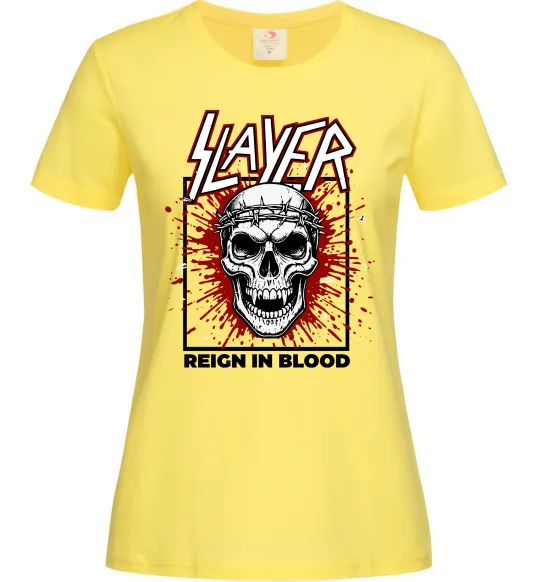 Жіноча футболка Slayer Reign in blood Лимонний фото