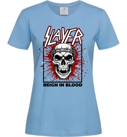 Жіноча футболка Slayer Reign in blood Блакитний фото