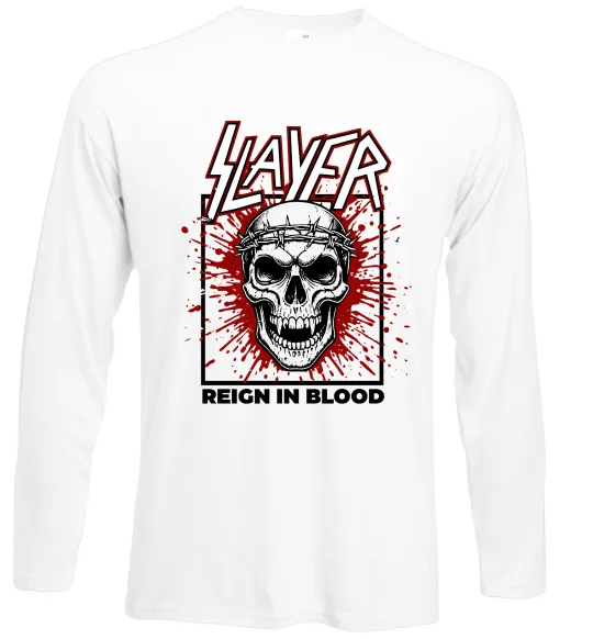 Лонгслів Slayer Reign in blood Білий фото