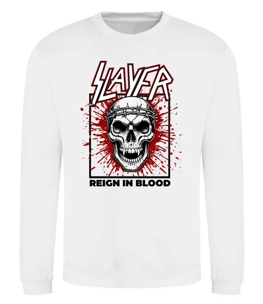 Світшот Slayer Reign in blood Білий фото