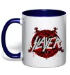 Чашка з кольоровою ручкою Slayer logo Глибокий темно-синій фото