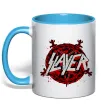 Чашка з кольоровою ручкою Slayer logo Блакитний фото