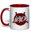 Чашка з кольоровою ручкою Slayer logo Червоний фото