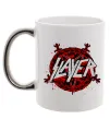 Чашка з кольоровою ручкою Slayer logo Срібло фото