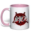 Чашка з кольоровою ручкою Slayer logo Ніжно рожевий фото
