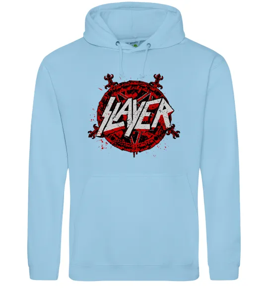 Женская толстовка (худи) Slayer logo Голубой фото