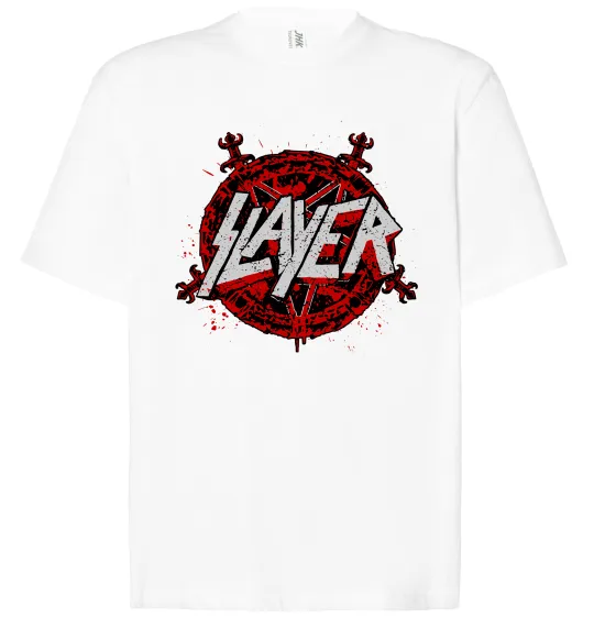 Футболка Оверсайз Slayer logo Білий фото