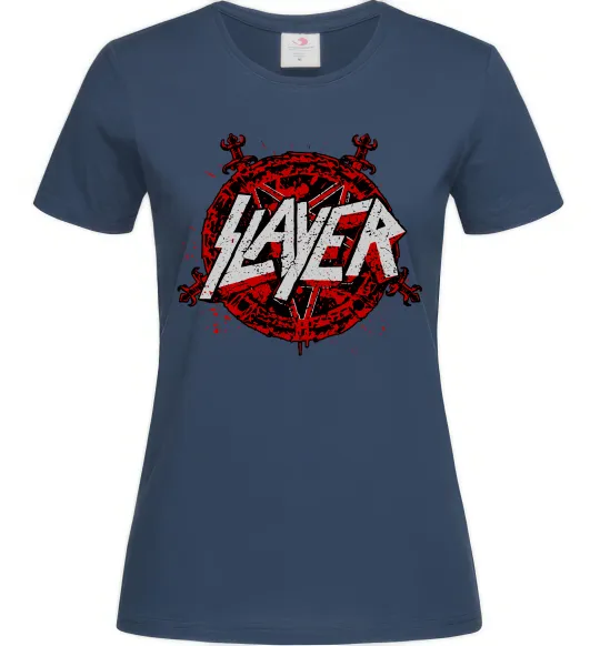Жіноча футболка Slayer logo Темно-синій фото