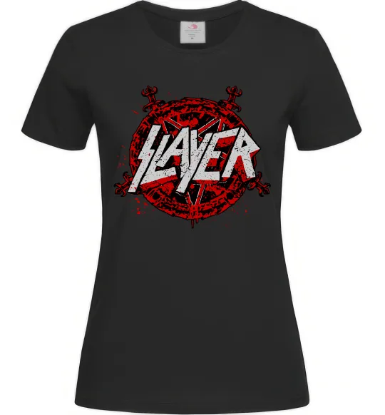 Жіноча футболка Slayer logo Чорний фото