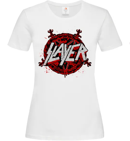 Жіноча футболка Slayer logo Білий фото