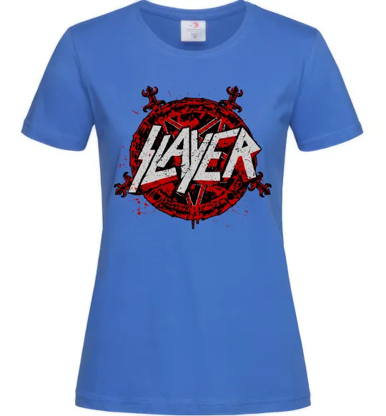Жіноча футболка Slayer logo Яскраво-синій фото