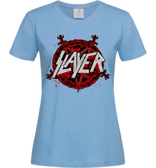 Жіноча футболка Slayer logo Блакитний фото