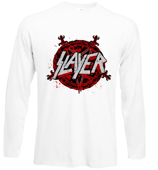 Лонгслів Slayer logo Білий фото