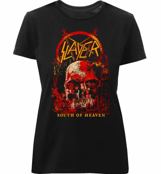 Жіноча преміум футболка Slayer south of heaven Чорний фото