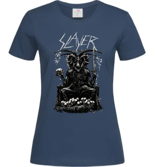 Жіноча футболка Slayer satan Темно-синій фото
