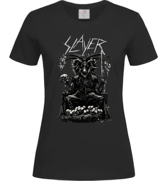 Жіноча футболка Slayer satan Чорний фото