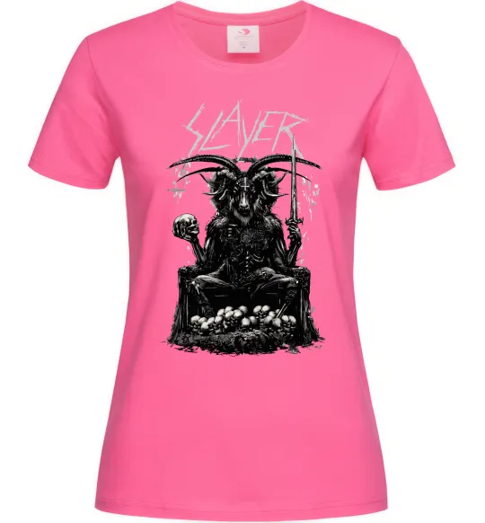 Жіноча футболка Slayer satan Яскраво-рожевий фото