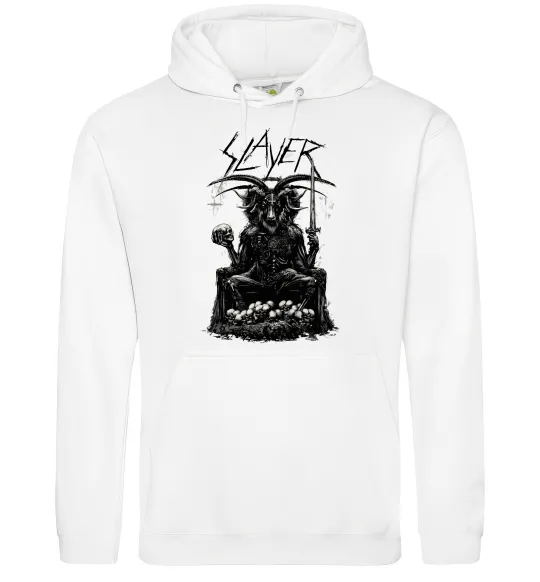 Чоловіча толстовка (худі) Slayer satan Білий фото