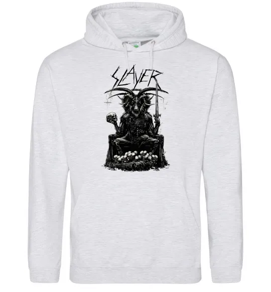 Чоловіча толстовка (худі) Slayer satan Сірий меланж фото