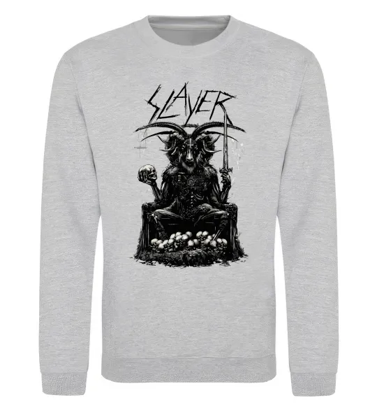 Світшот Slayer satan Сірий меланж фото