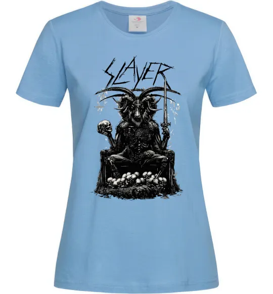 Жіноча футболка Slayer satan Блакитний фото