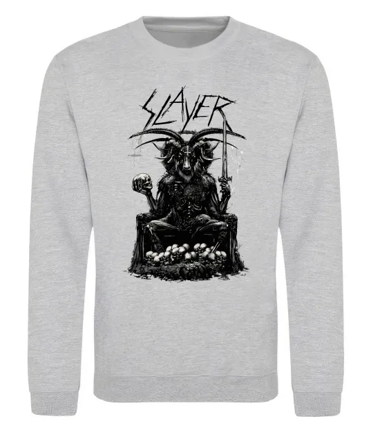 Світшот Slayer satan Сірий меланж фото