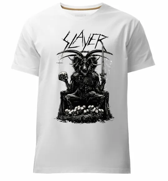 Чоловіча преміум футболка Slayer satan Білий фото