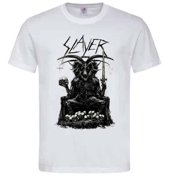 Чоловіча футболка Slayer satan Білий фото