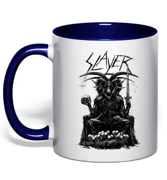Чашка з кольоровою ручкою Slayer satan Глибокий темно-синій фото